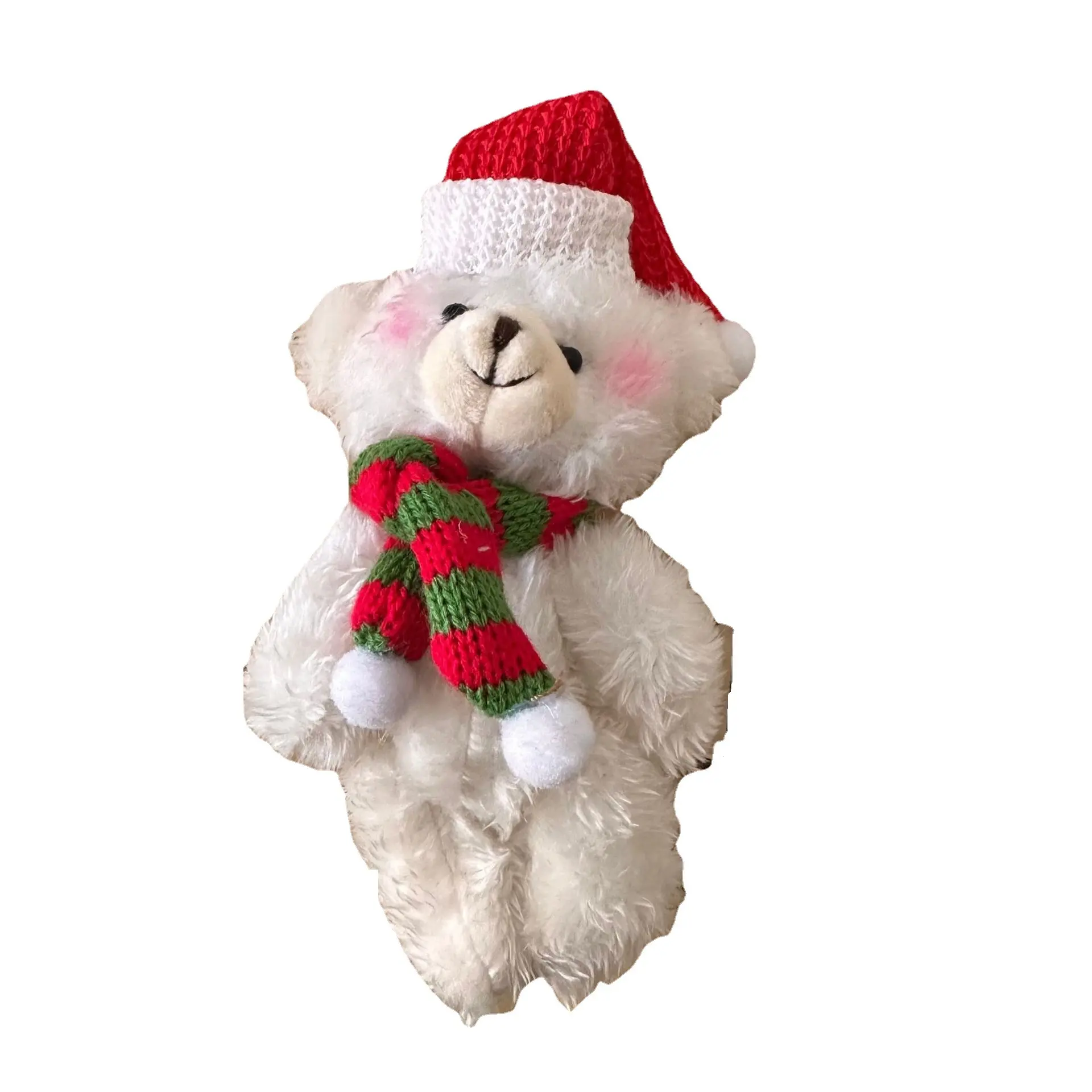 Natal blush joint urso pelúcia pequeno pingente rede vermelho bonito roupas saco acessórios urso boneca pingente