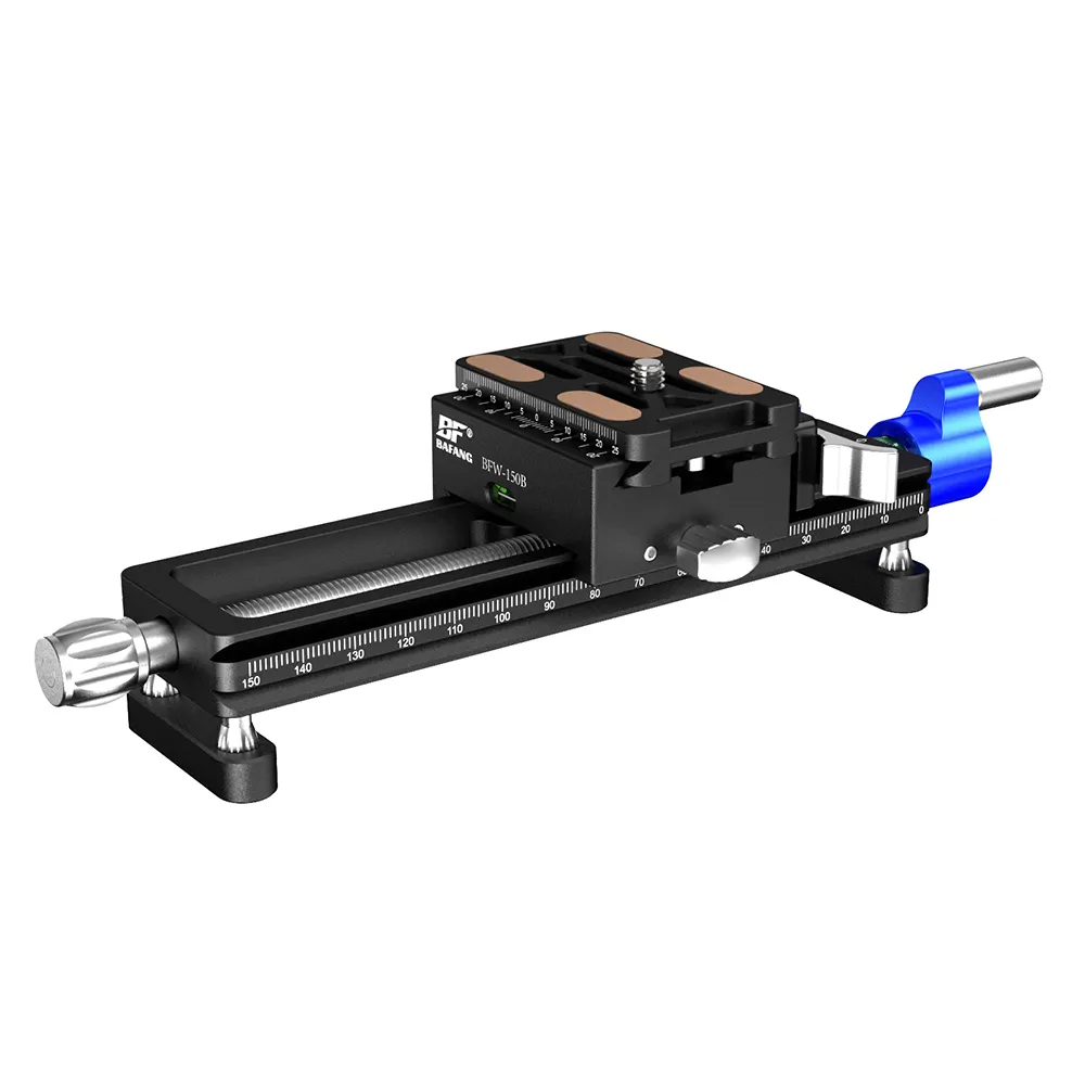 Cabezal de bola de trípode de riel de enfoque Macro de 4 vías para cámara DSLR de video digital con tornillo estándar de 1/4"