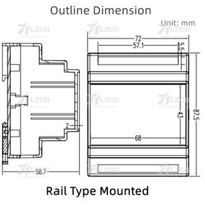 Uscita convertitore cella di carico Force RS485 RS232 sensore di segnale digitale trasmettitore a 4 canali montato su guida di comunicazione Modbus RTU - Product Image 2
