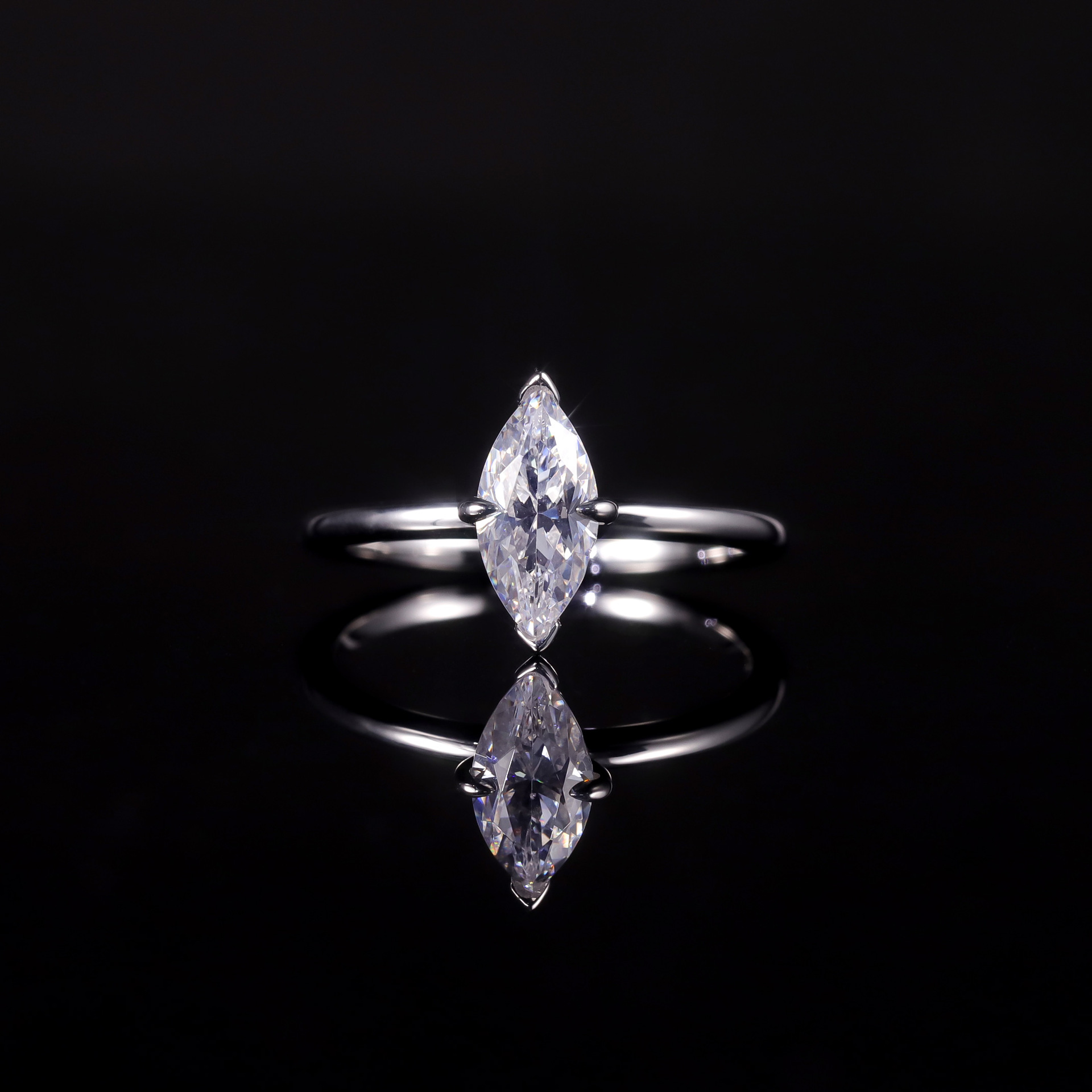 Anello con Moissanite da 1 carato, misura 12
