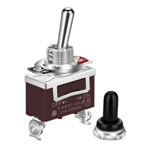 30A 12VDC SPST2ピントグルスイッチオンオフ2ウェイ12V防水メタルヘビーデューティートグルスイッチ、ブーツラバーカバー付き - Product Image 1