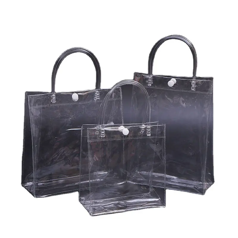 Bolso de mano de PVC transparente con pegatina, bolsa de plástico transparente, nuevo estilo, RTS, venta al por mayor