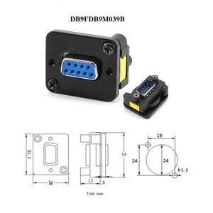 d型螺钉底盘安装vga DB9 DB15公母连接器模块面板安装锌合金DB9 DB15扩展器耦合器适配器