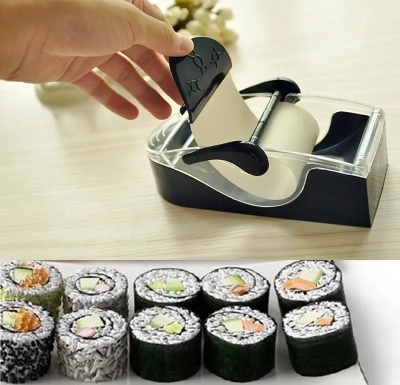 Hot Sale High Quality Convenient Diy Kitchen Magic Plastic Manual Making Sushi Rice Roll Machine Tool
