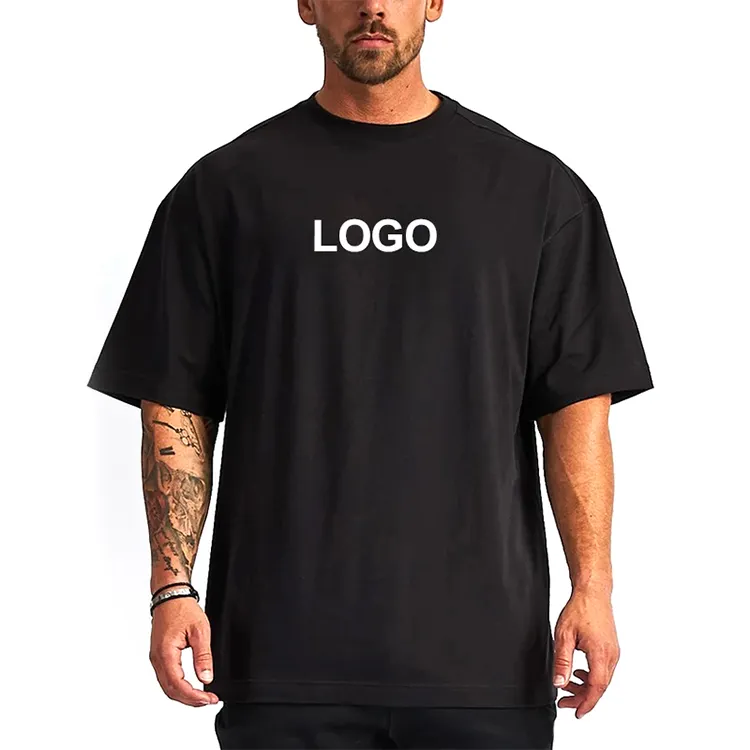 Yüksek kalite unisex % 100% pamuk özel logo tshirt baskı marka private label ön küçüldü özel boy t shirt