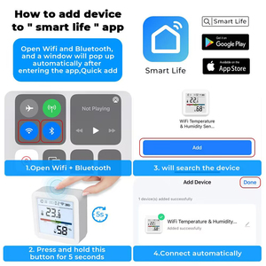 El detector de temperatura y humedad Tuya Wifi con funciones de retroiluminación funciona con Google Home Yandex Alice Voice Control - Product Image 6