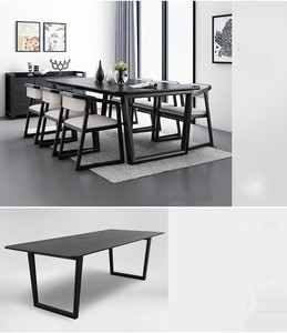 Moderno Rectangular de madera maciza mesa de comedor y silla de