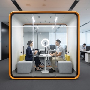 Văn Phòng Mới Xây Dựng Có Thể Tháo Rời Acoustic Văn Phòng Vỏ Bốn Chỗ Ngồi Kinh Doanh Hội Nghị Phòng Cách Âm Gian Hàng - Product Image 1