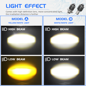 Motosiklet aydınlatma sistemi çift renkli yüksek düşük ışın 4300k 6500k H4 HS1 projektör Lens motosiklet için led farlar - Product Image 3