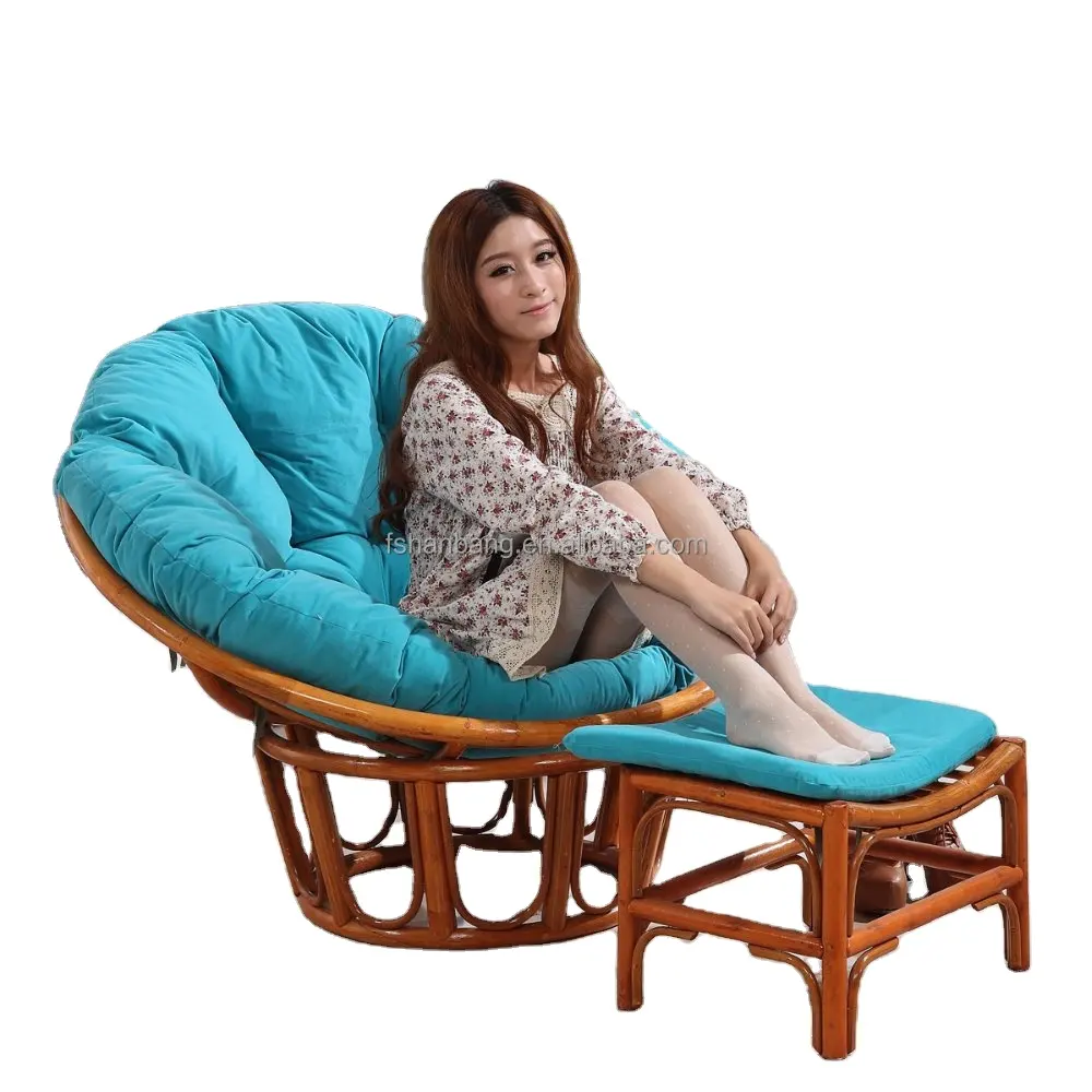 Super bequemer Wohnzimmer Rattan Papasan Stuhl mit Kissen