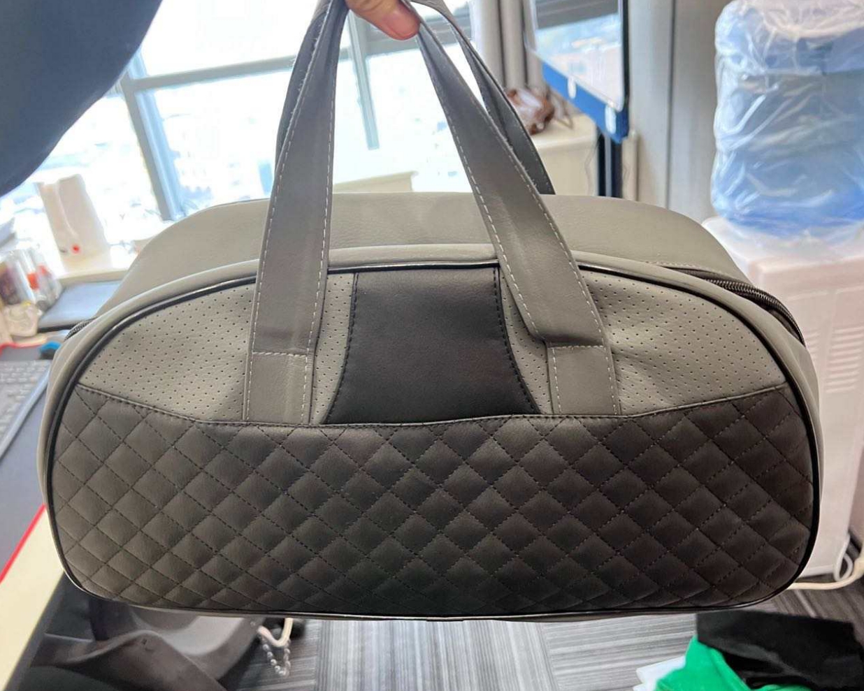 Sac à grille côtelée noir