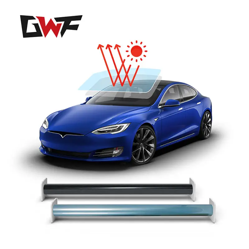 GWF 2Ply No Glue Residue Anti UV Windshield Solar Window Film Nano Ceramic Heat Resistant Car Window Tint Film for Car Window