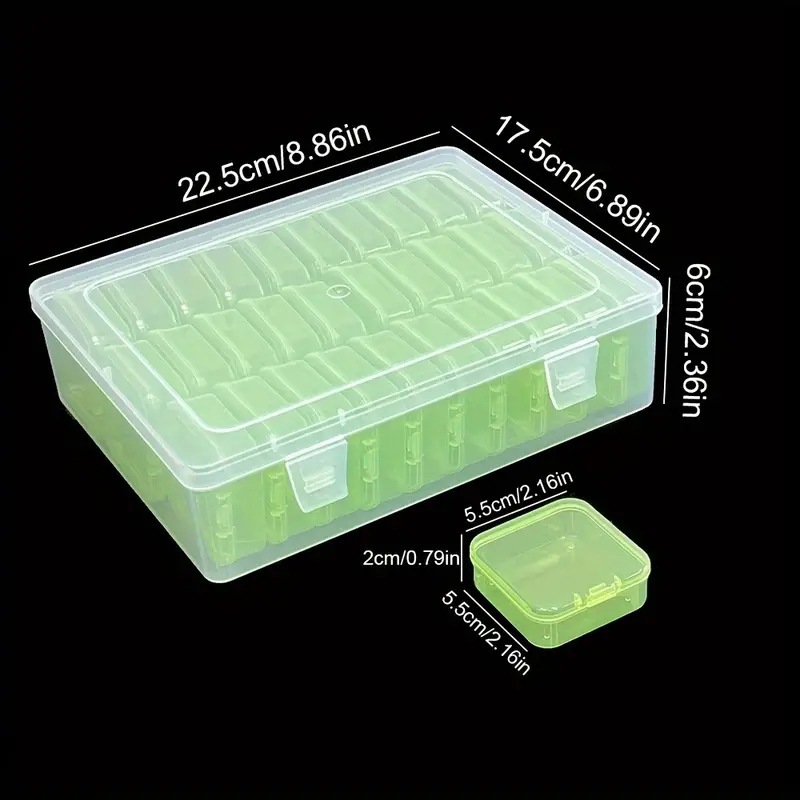 30 squares 5.5 small square box green