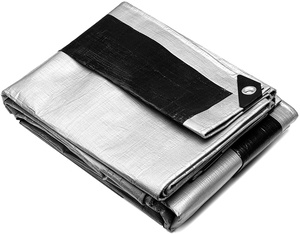 Yırtılmaya dayanıklı HDPE malzeme gümüş ve siyah renk iki tarafı su geçirmez hay koruma kapağı tarps - Product Image 1