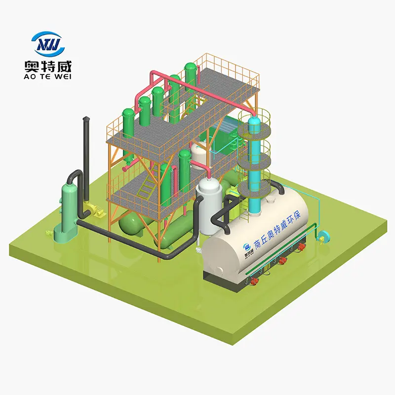 Destilação eficiente de óleo de pirólise de óleo de motor usado para equipamentos diesel modelo móvel do Grupo Mingjie