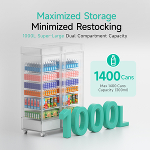 Thông minh ai làm lạnh 1000L Công suất thực phẩm tươi kết hợp đồ uống ăn nhẹ Máy bán hàng tự động thanh toán thẻ 24/7 hoạt động tính năng trực quan - Product Image 3