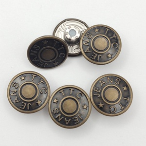 定制标志压花金属柄纽扣经典复古标志设计雕刻图案牛仔裤纽扣和铆钉 - Product Image 5