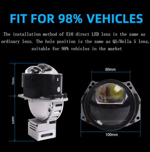 Car Headlight 65W <strong>12V</strong> Natural White 5500K <strong>E10</strong> <strong>Led</strong> Projector Lens 3.0 Bi <strong>Led</strong> Projector Lens in Auto Lighting System - Product Image 4