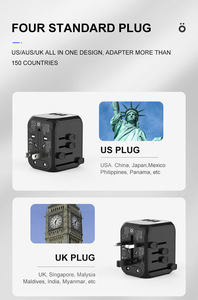 带插座的全球通用旅行转换插头国际旅行适配器，Usb C型充电器电气6A插头插座 - Product Image 4