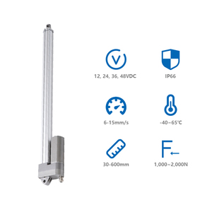 محرك خطي كهربائي PrimoPal CNC بسرعة 6~15 مم/ثانية وطول 150 مم وقوة 1000 نيوتن مقاوم للماء IP66 مع برغي كروي 12 فولت 24 فولت تيار مستمر - Product Image 1