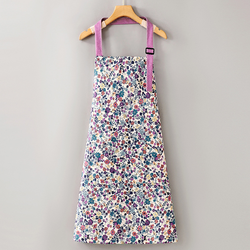 PurpleLZ648Halter floral de algodón slub