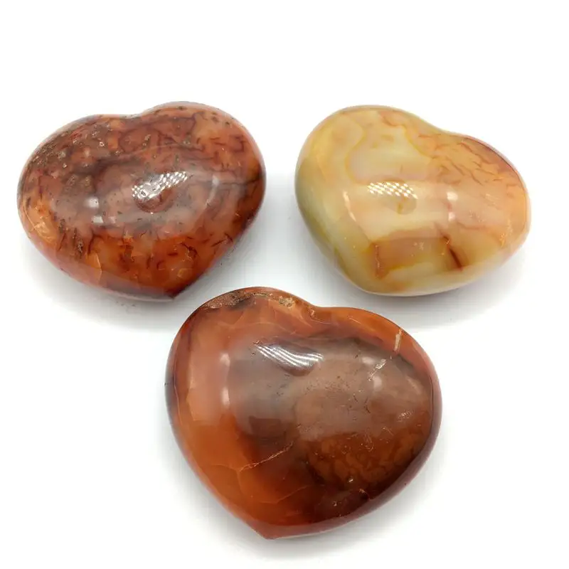 หินมโนราสีธรรมชาติสีแดง,หินคาร์เนเลียนคริสตัลหัวใจสำหรับตกแต่งของขวัญ