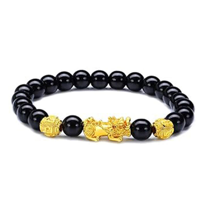 สร้อยข้อมือปี่เซียะหินโมราดำ