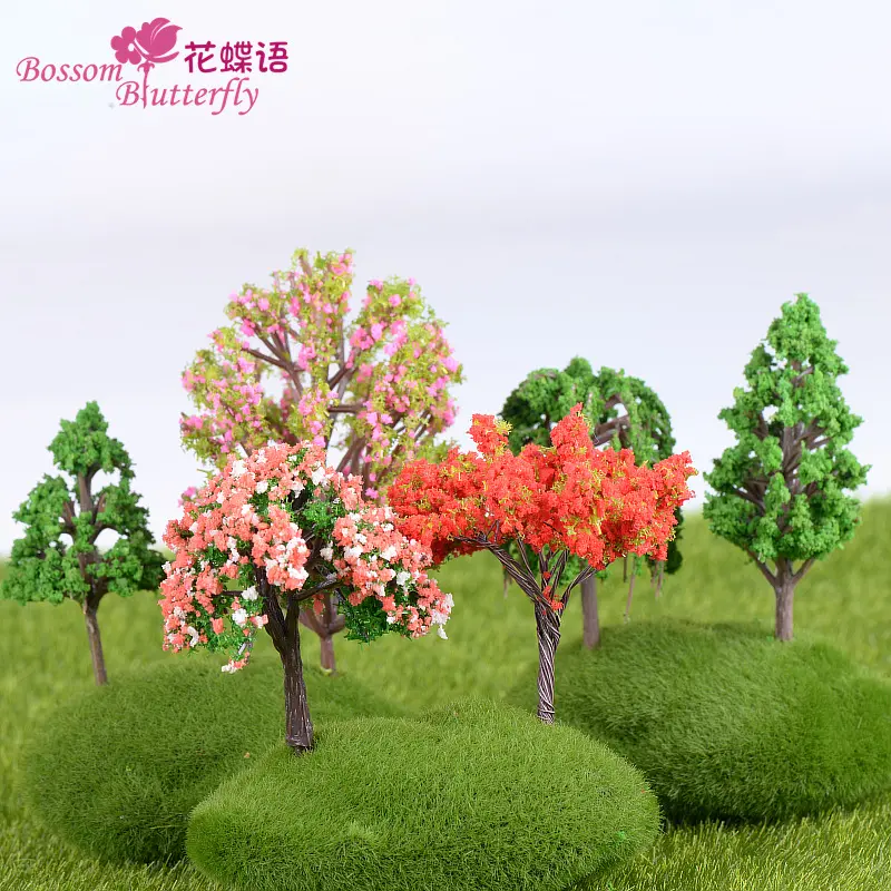 Simulazione Micro paesaggio di alberi di ciliegio, opzioni multiple per decorazioni floreali in plastica creative