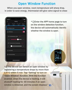 Умный Zigbee еженедельное Программирование ooled экран беспроводной отопительный радиатор tuya термостат wifi термостатический клапан - Product Image 6