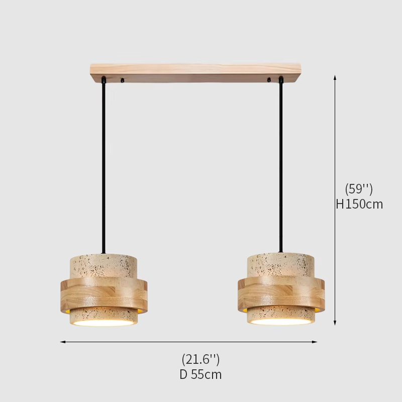 2 teste / Colore legno e travertino giallo