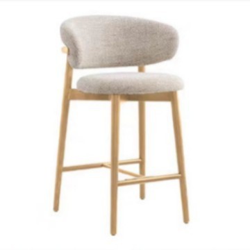 Style a-65 cm high-natural wood off-white linen cushion
