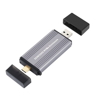 มินิ USB SSD Enclosure USB C 3.1 + 3.0 Dual Connector SSD Case B คีย์ B + M คีย์อลูมิเนียม2 in 1 M.2 SSD Enclosure - Product Image 1