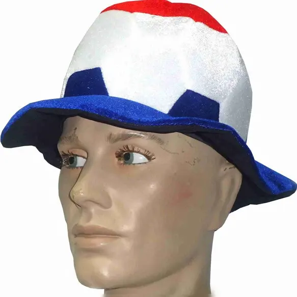 EC 2024 France fan casquette en forme de ballon de football français velours supporters chapeau de football