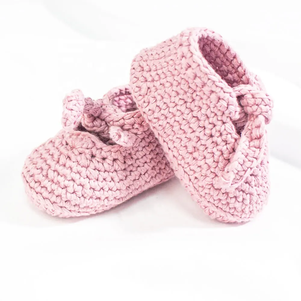 Autunno Neonato Fatti A Mano Infantile Del Bambino Del Bambino Scarpe con Cotone Confortevole A Piedi Pattini di Bambino Del Crochet