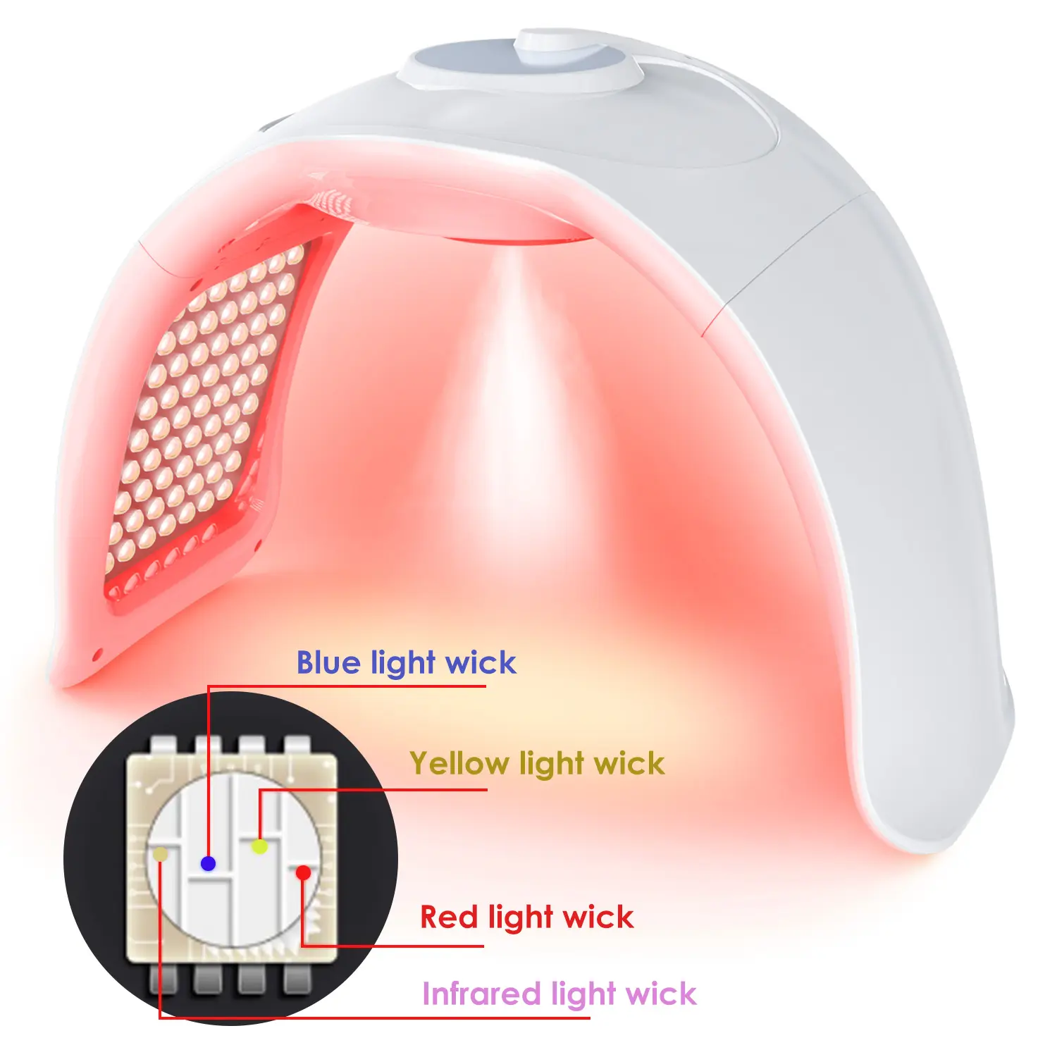 Tendencia 2024 fototerapia rejuvenecimiento de la piel apretar el tratamiento del acné PDT luz Led dispositivo Facial de luz LED con vaporizador facial