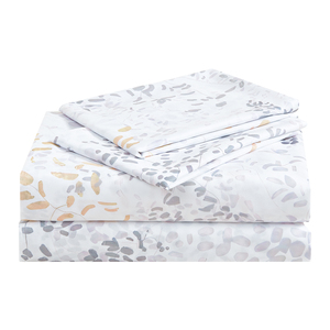 优雅简约简约花草主题四件套涤纶平板贴装床单 - Product Image 6