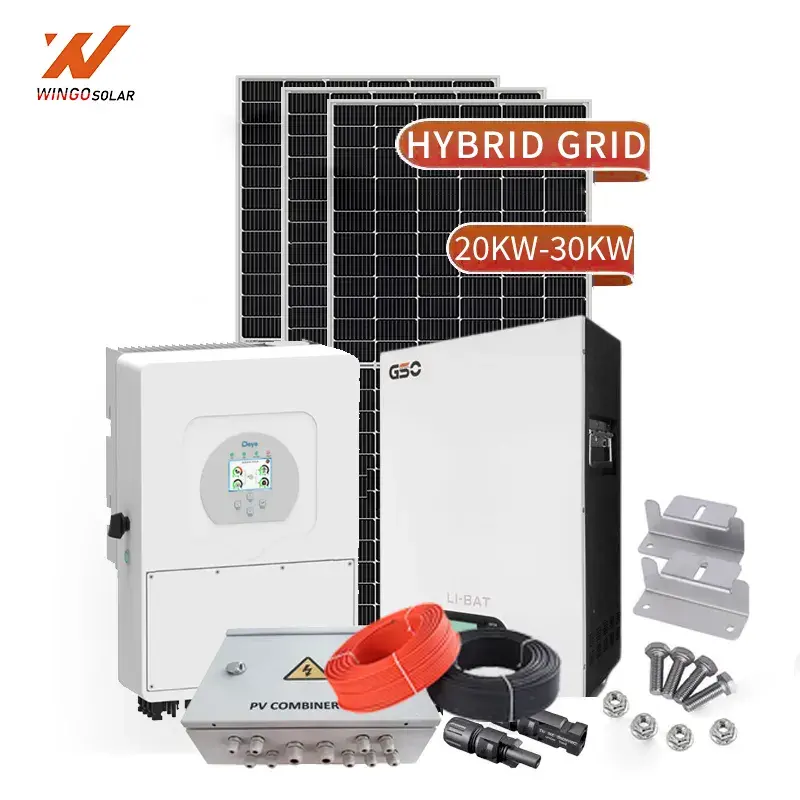 Système solaire hybride 3KW 5KW 10 KW Kit de panneau solaire domestique 10 kw 10 kw Système d'énergie solaire
