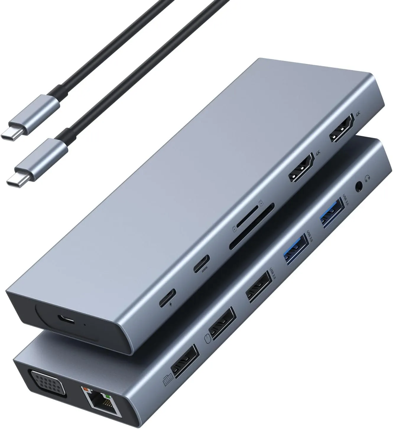 3 Монитора, док-станция для ноутбука, 2 HDTV, 3,0 USB-C данных, Ethernet, SD, TF, слот для карт, PD Зарядка для Dell XPS/HP/Lenovo