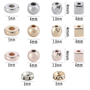 4100件CCB塑料金垫片什锦项链耳环工艺饰品制作圆形立方散珠DIY手链 - Product Image 3