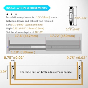 AOLISHENG – glissières de tiroir robustes avec serrure, 250 lb, capacité de charge, Extension complète, glissières de tiroir à verrouillage industriel, Rails - Product Image 6