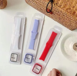 3 in 1 ekran koruyucu + PC durumda + silikon saat kayışı Apple izle serisi 10 9 8 7 saat kayışı için iwatch tüm Moldes Watchband - Product Image 5