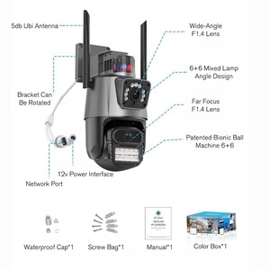 T36 4K Hd Dual Lens Dual Screen Outdoor Home Security Wireless Network Cameras System Night Vision CCTV <strong>Camera</strong>