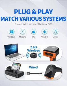 Escáner de código de barras USB 2D de mano Código QR automático y lector de código de barras de matriz de datos PDF417 Escaneo de pago móvil con cable en stock - Product Image 3
