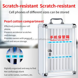 Tùy chỉnh trong suốt có thể khóa điện thoại di động lưu trữ hộp nhôm 12/24/36 di động vị trí với xử lý và tường khóa - Product Image 2