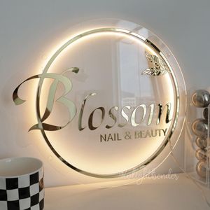 Gold Metal Letters Business Shop Signs 3d Acrylic logo Custom <strong>Led</strong> Channel Backlit Store Outdoor Wall Advertising