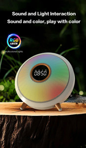 Reloj despertador digital multifuncional con luz nocturna RGB Altavoz inalámbrico portátil que incluye entrada auxiliar Pantalla de uso de radio - Product Image 5