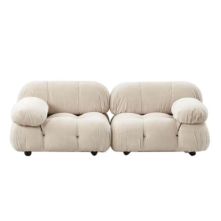 Hot Sale Modern design lovely linen fabric furniture two seater sofa sets tufted modular