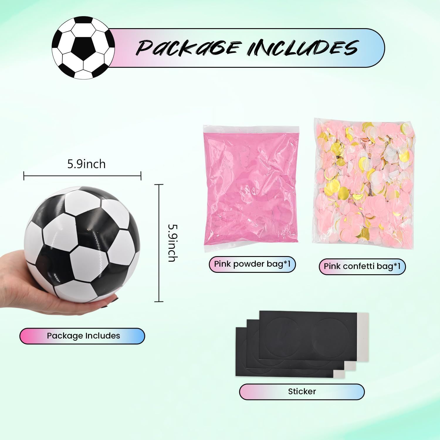 1 Poudre bleue + 1 Ballon de foot confettis