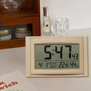 Hochwertige große Tischuhr mit Thermometer und Kalenderfunktion - Product Image 1