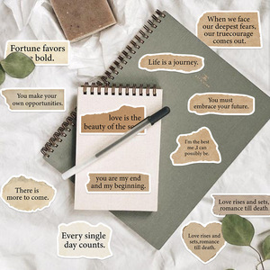 50PCS Vintage Yellowing Philosophical Phrase Torn Inspirational Sticker
